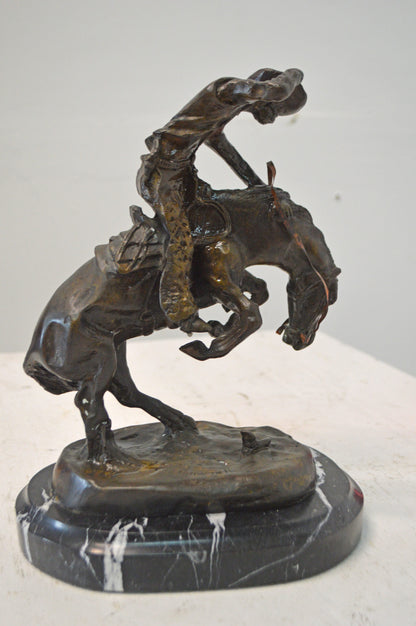 Rattlesnake, a Frederic Remington Replica Bronze Statue - Size 9" x 6" x 12"H