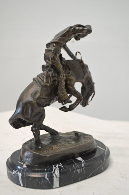 Rattlesnake, a Frederic Remington Replica Bronze Statue - Size 9" x 6" x 12"H