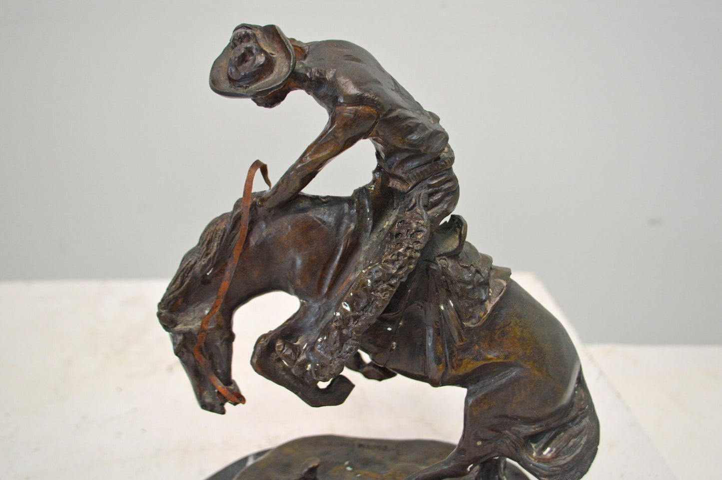 Rattlesnake, a Frederic Remington Replica Bronze Statue - Size 9" x 6" x 12"H