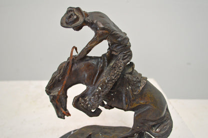 Rattlesnake, a Frederic Remington Replica Bronze Statue - Size 9" x 6" x 12"H