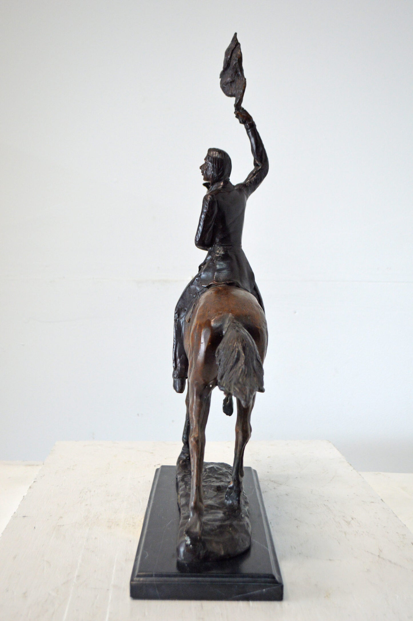 Scalp, a Frederic Remington Replica Bronze Statue - Size: 15"L x 7"W x 19"H.