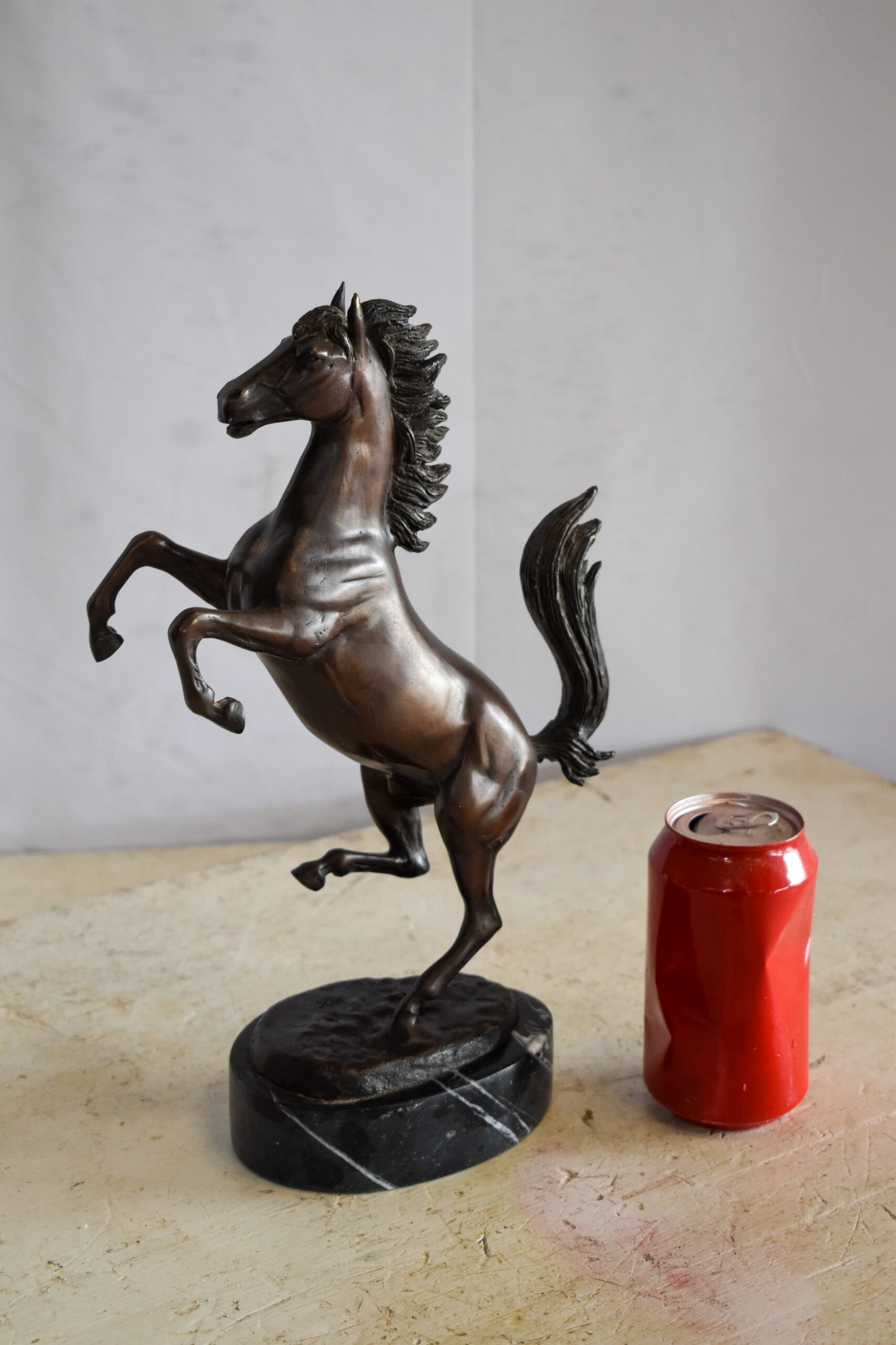 Powerful Ferrari Horse on Hind Legs Bronze Statue 9" x 4" x 13"H
