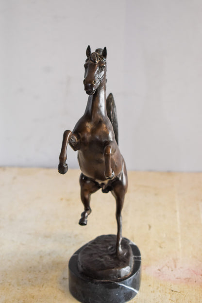 Powerful Ferrari Horse on Hind Legs Bronze Statue 9" x 4" x 13"H