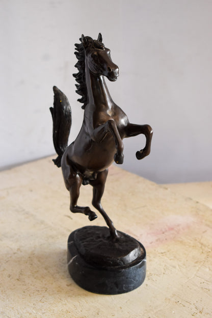 Powerful Ferrari Horse on Hind Legs Bronze Statue 9" x 4" x 13"H