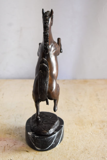 Powerful Ferrari Horse on Hind Legs Bronze Statue 9" x 4" x 13"H