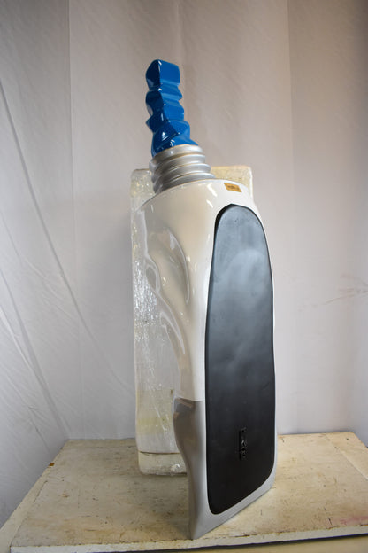 Oversized Wall Mounted Sky Blue Paint Tube Squezed Resin Statue 10" x 12" x 44"H