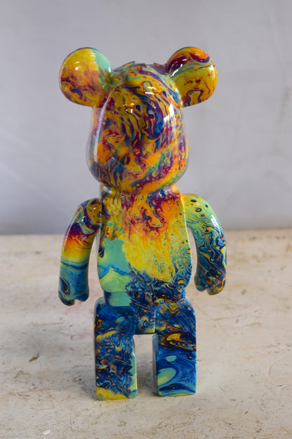 Small Colorful Bearbrick Resin Statue 5" x 3" x 10"H