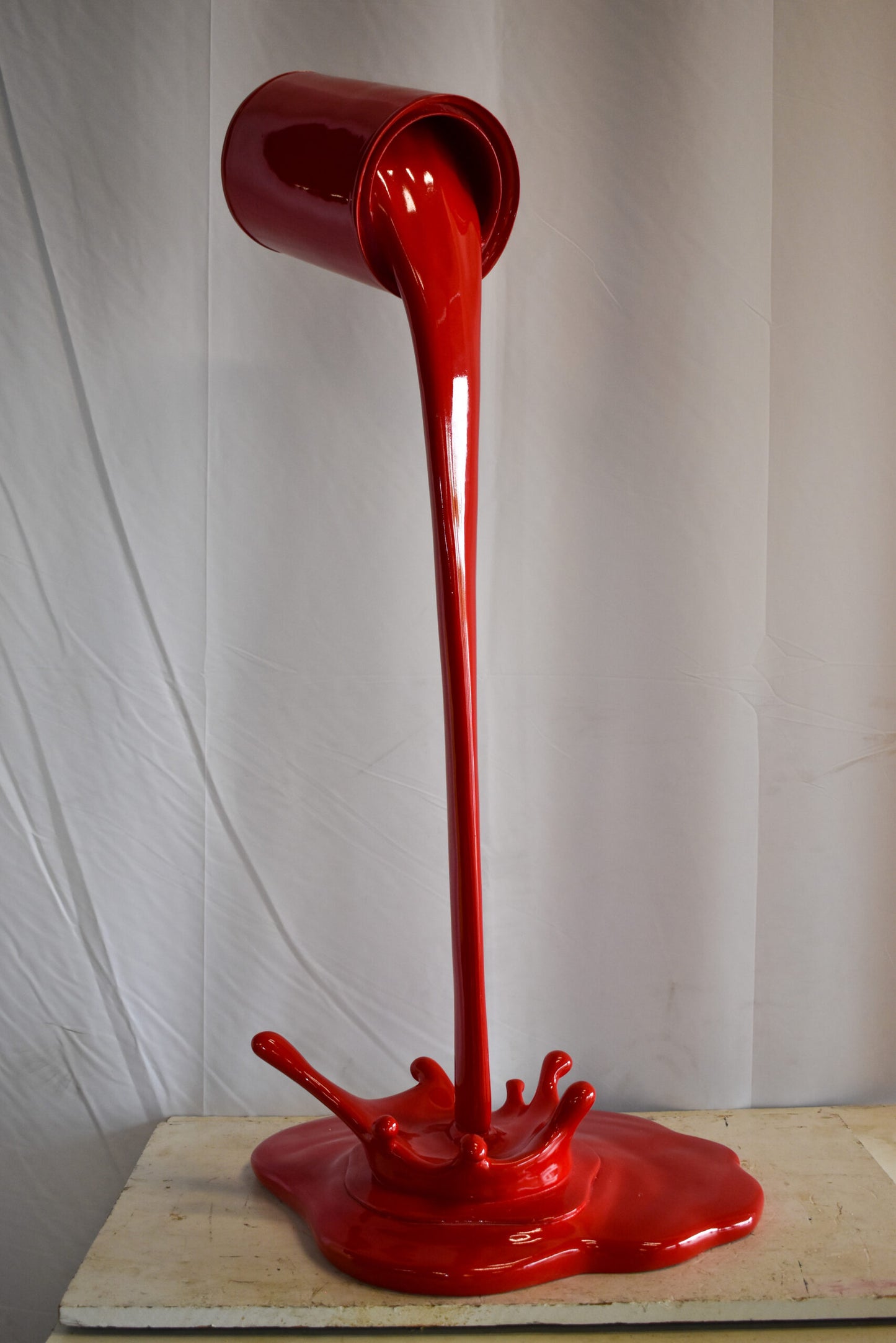 Bold and Artistic Spilling Paint Out of Tin Resin Statue 25" x 21" x 48"H