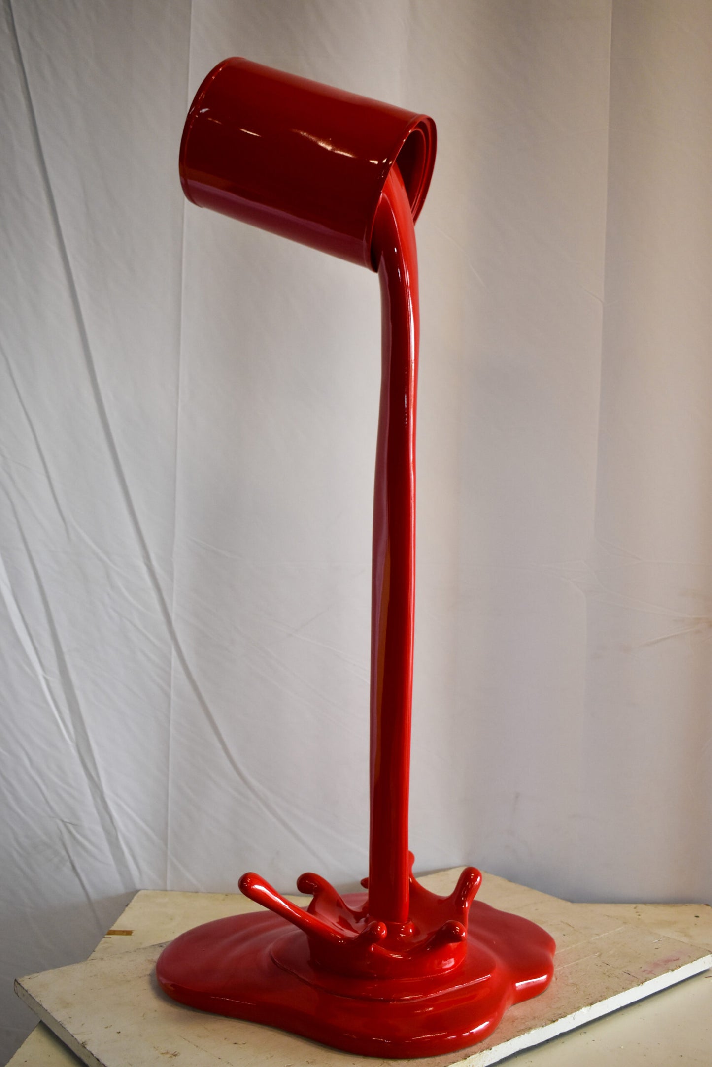 Bold and Artistic Spilling Paint Out of Tin Resin Statue 25" x 21" x 48"H