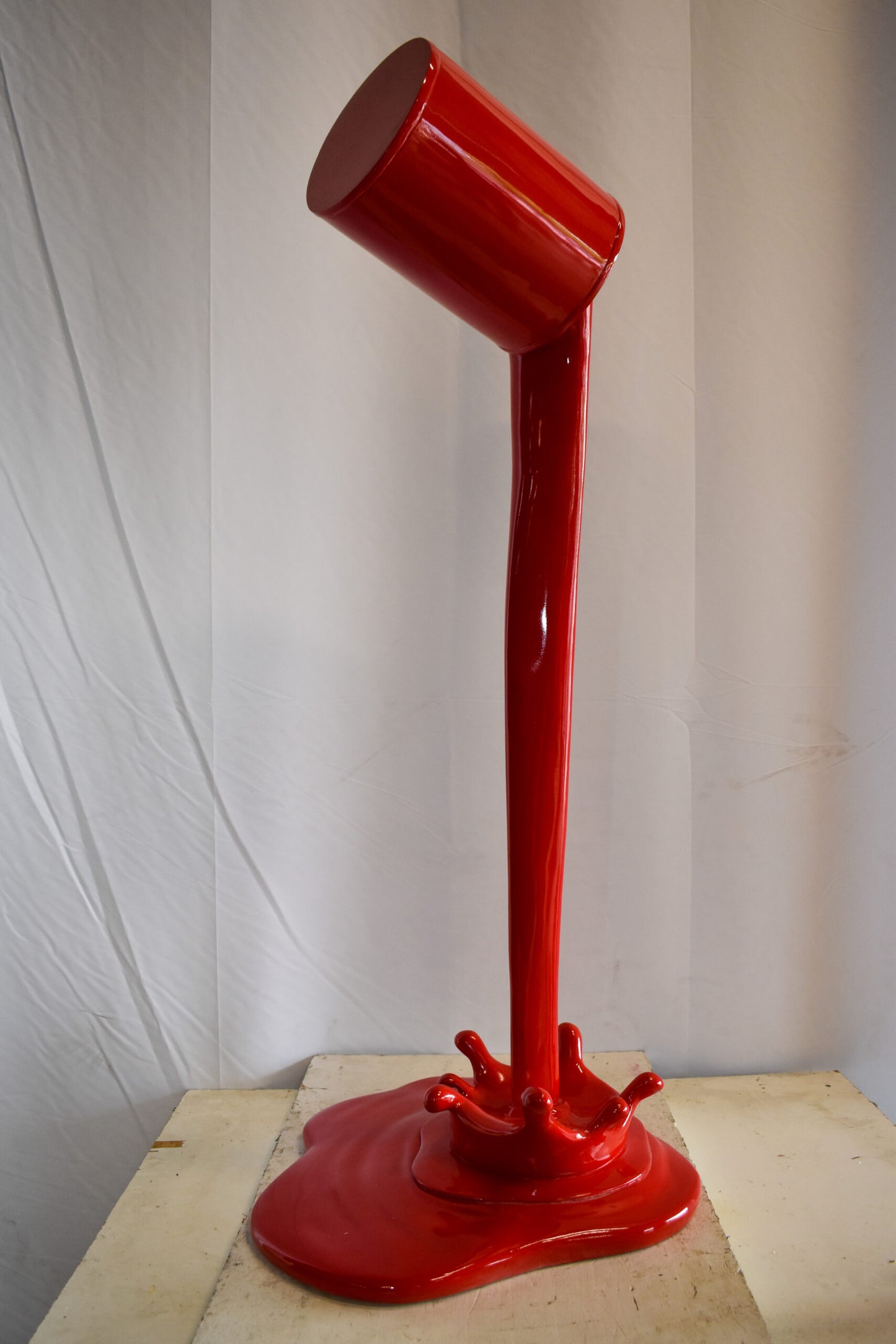 Bold and Artistic Spilling Paint Out of Tin Resin Statue 25" x 21" x 48"H