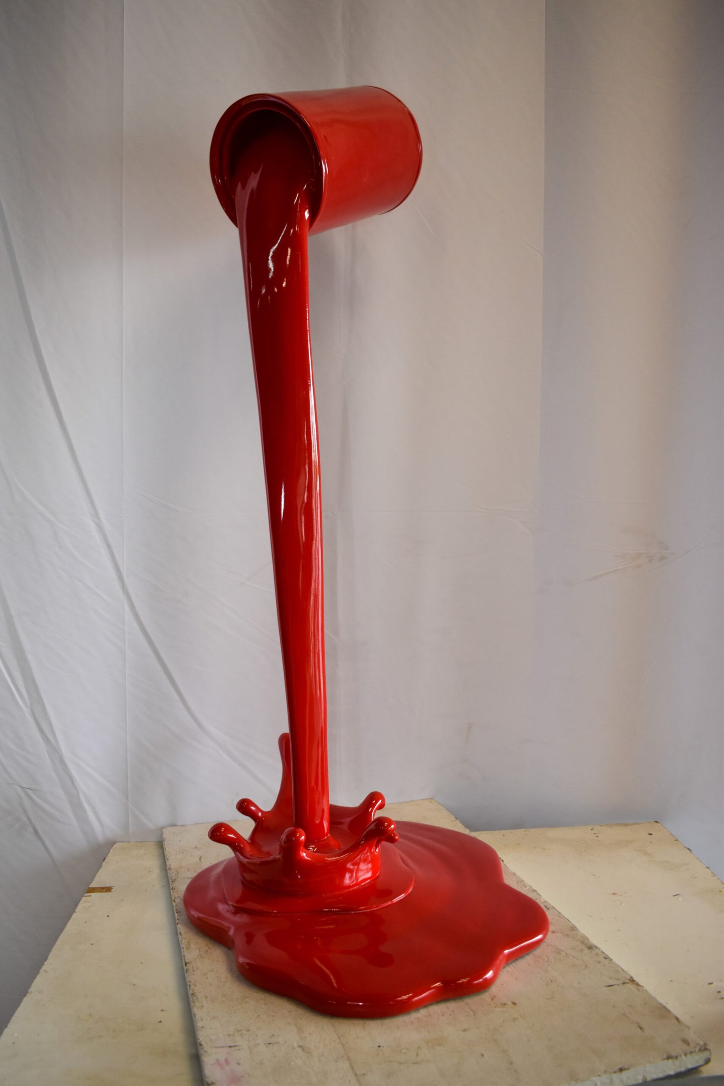 Bold and Artistic Spilling Paint Out of Tin Resin Statue 25" x 21" x 48"H