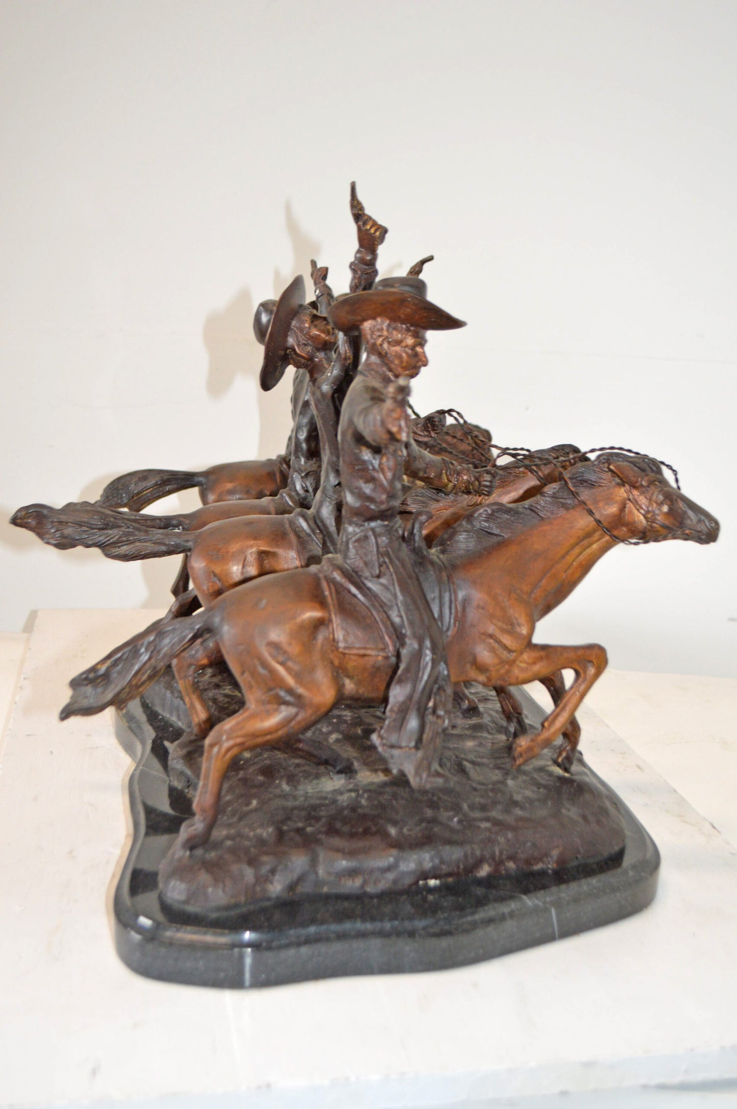 Coming Through the Rye, a Remington Replica Bronze Statue - 18" x 27" x 17"H