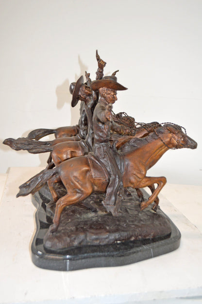 Coming Through the Rye, a Remington Replica Bronze Statue - 18" x 27" x 17"H