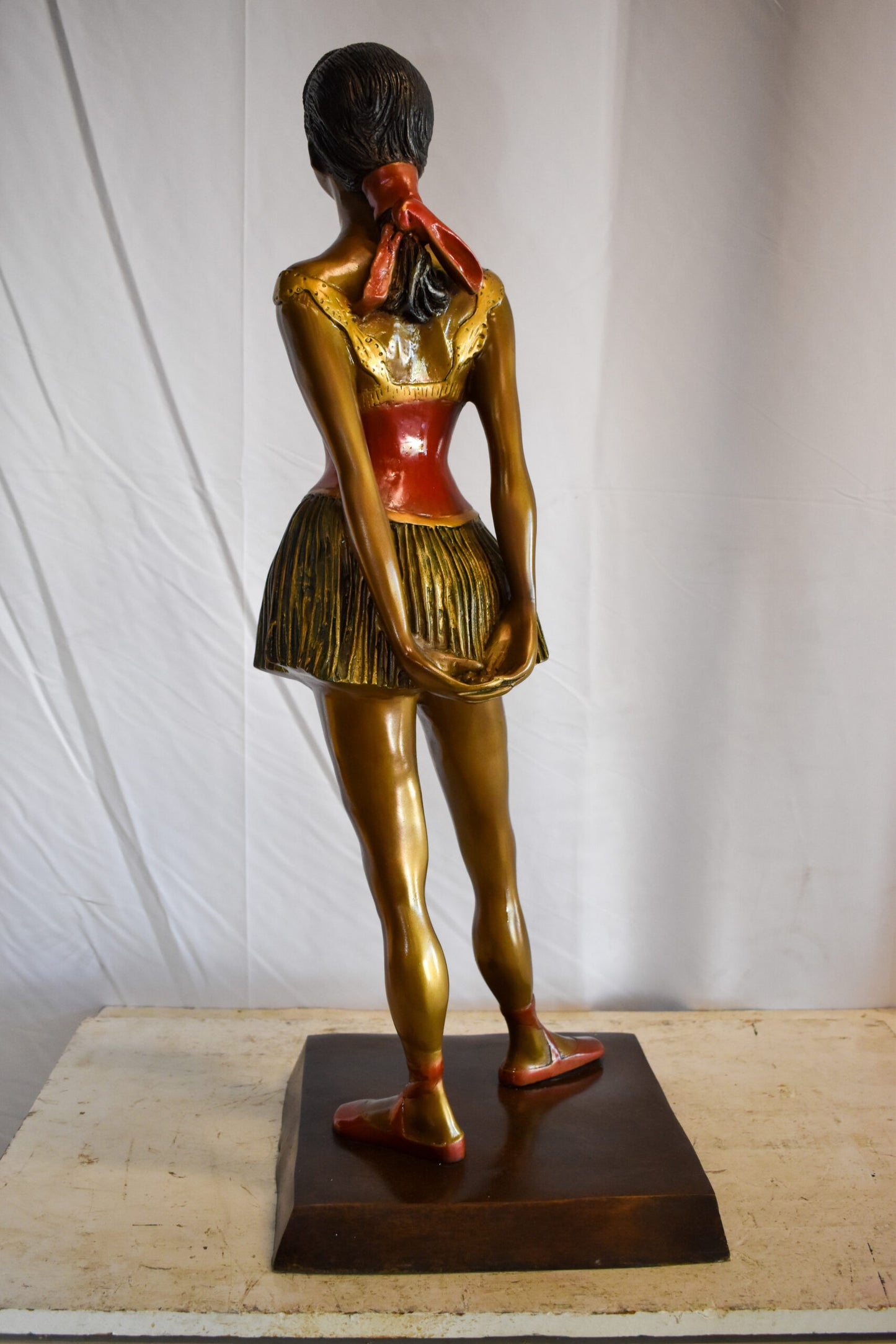 Edgar Dega Replica, Ballerina in Confident Stance Bronze Statue 13" x 13" x 35"H