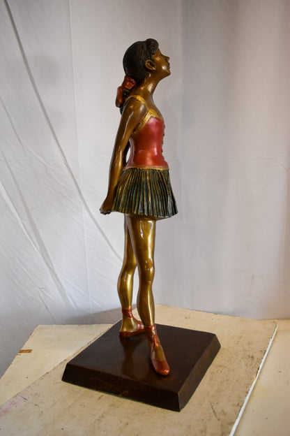Edgar Dega Replica, Ballerina in Confident Stance Bronze Statue 13" x 13" x 35"H