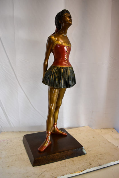 Edgar Dega Replica, Ballerina in Confident Stance Bronze Statue 13" x 13" x 35"H