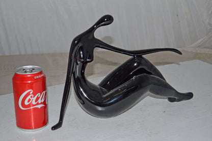 Modern Art Medium Black Women on the Beach Resin Statue - Size: 14" x 4" x 9"H