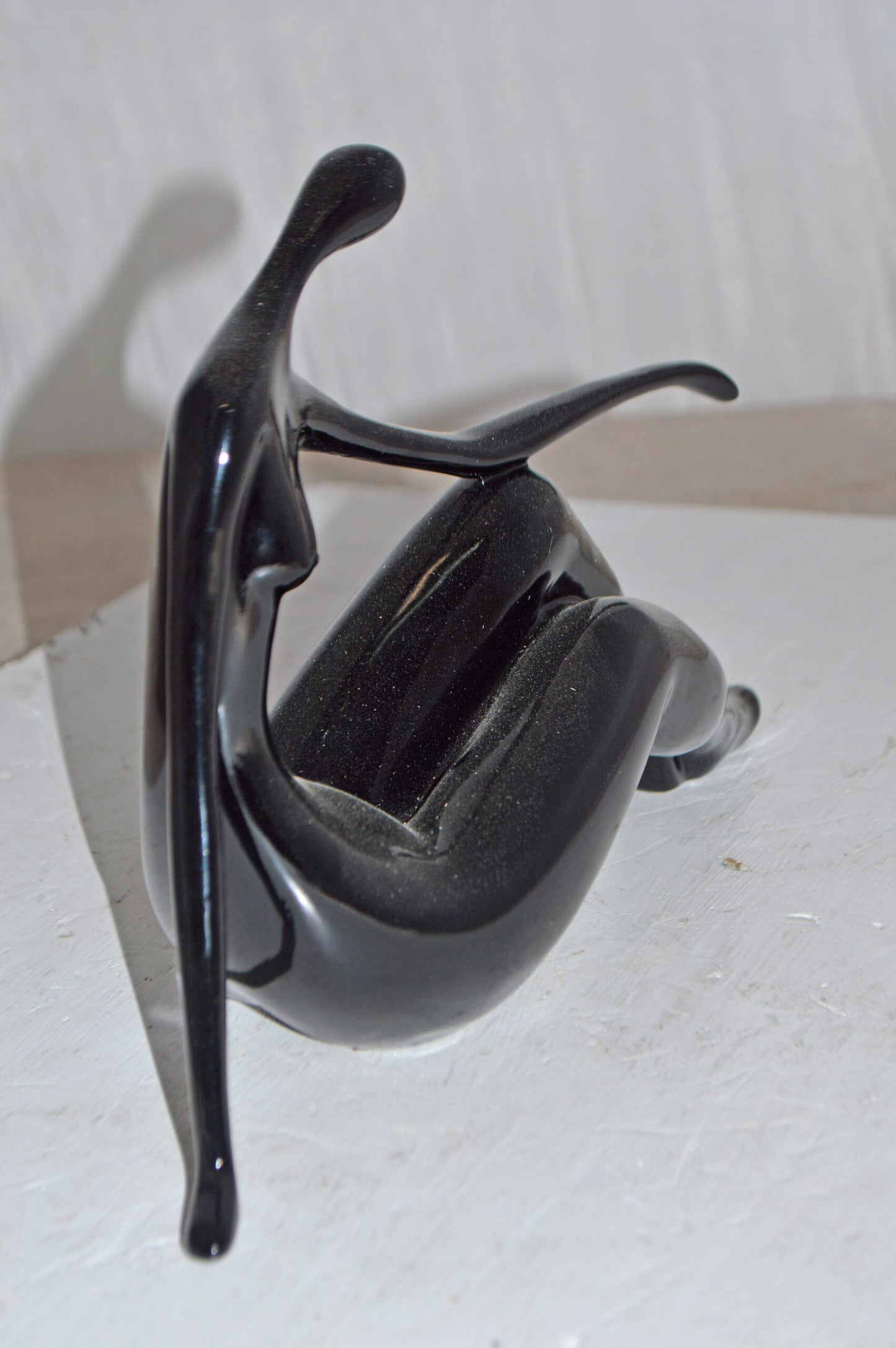 Modern Art Medium Black Women on the Beach Resin Statue - Size: 14" x 4" x 9"H
