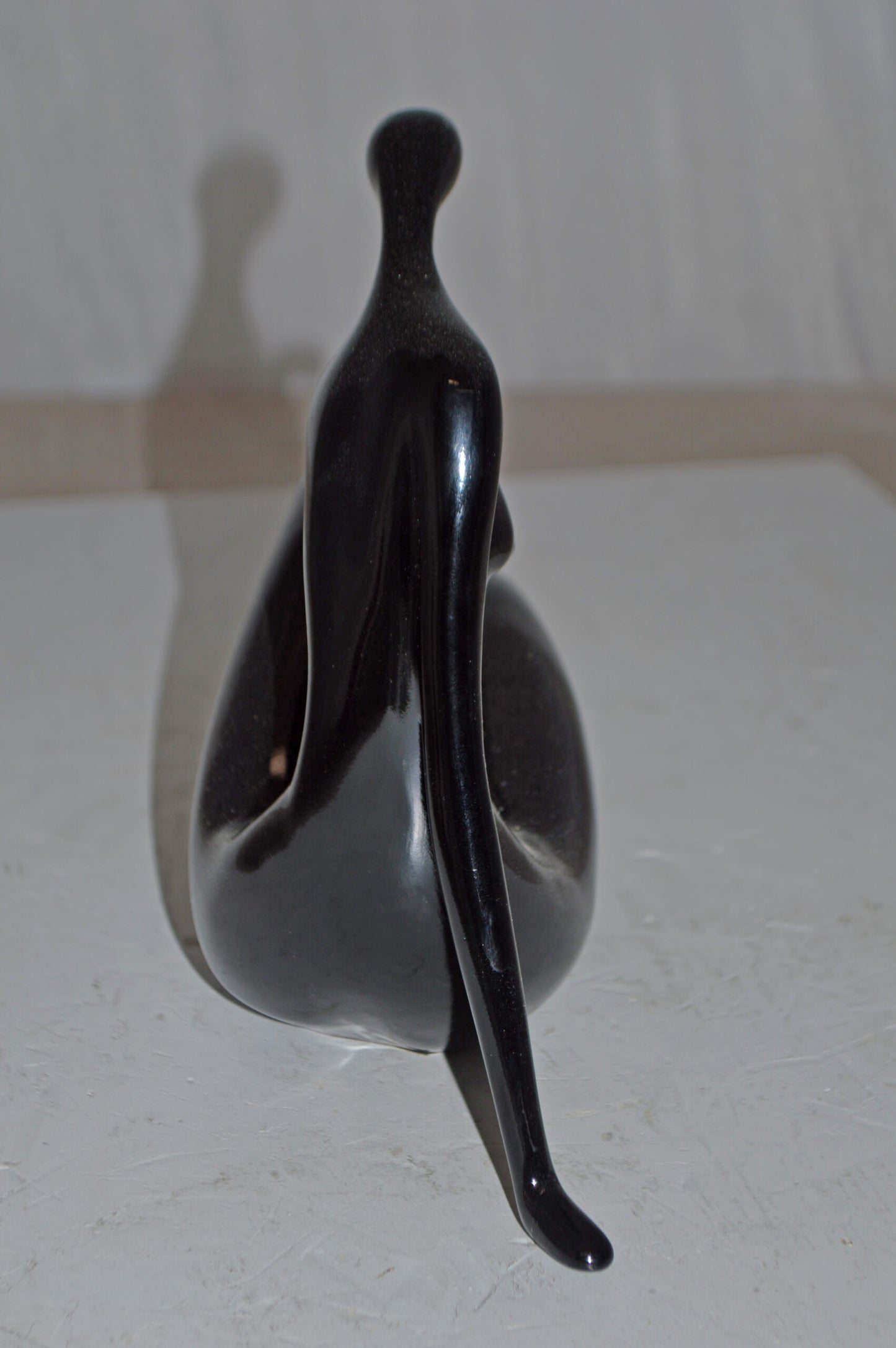 Modern Art Medium Black Women on the Beach Resin Statue - Size: 14" x 4" x 9"H