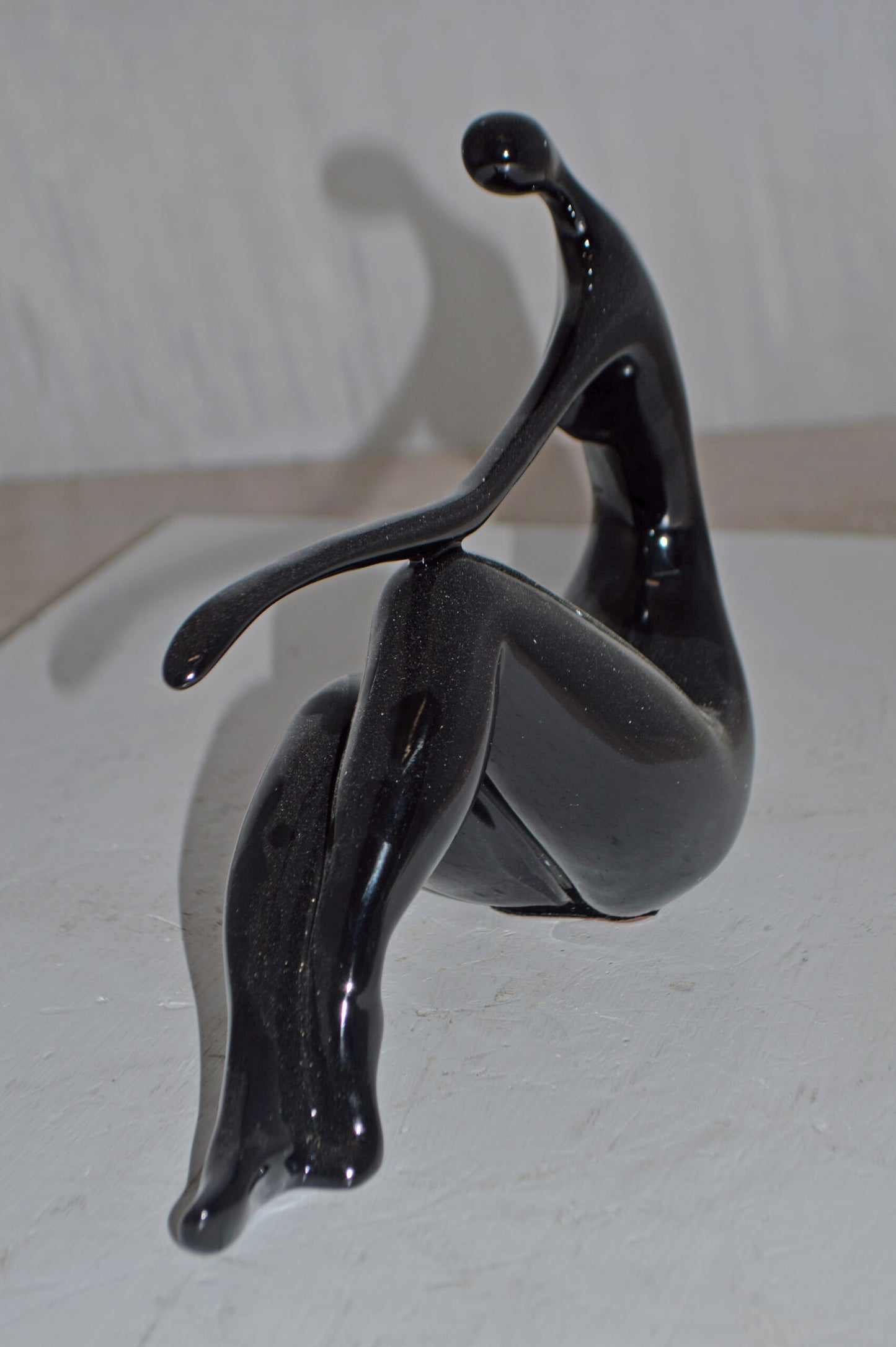 Modern Art Medium Black Women on the Beach Resin Statue - Size: 14" x 4" x 9"H