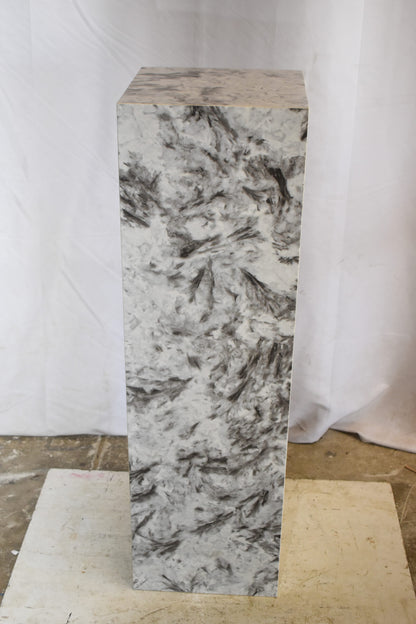 Pedestal For Artwork, Modern Gray Black and White Porcelain.  12" x 12" x 39"H