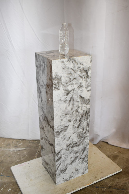 Pedestal For Artwork, Modern Gray Black and White Porcelain.  12" x 12" x 39"H