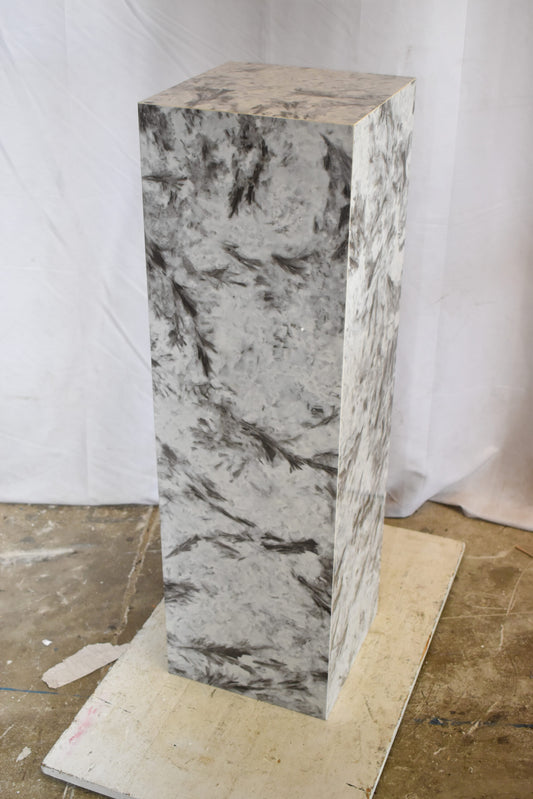 Pedestal For Artwork, Modern Gray Black and White Porcelain.  12" x 12" x 39"H