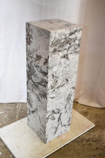 Pedestal For Artwork, Modern Gray Black and White Porcelain.  12" x 12" x 39"H