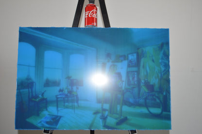Orlando Quevedo Small Paris es una Fiesta on Acrylic - Size: 20"L x 15"W