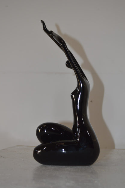 Modern Art Dancer in Action black Resin Statue - Size: 4"L x 6"W x 13"H.