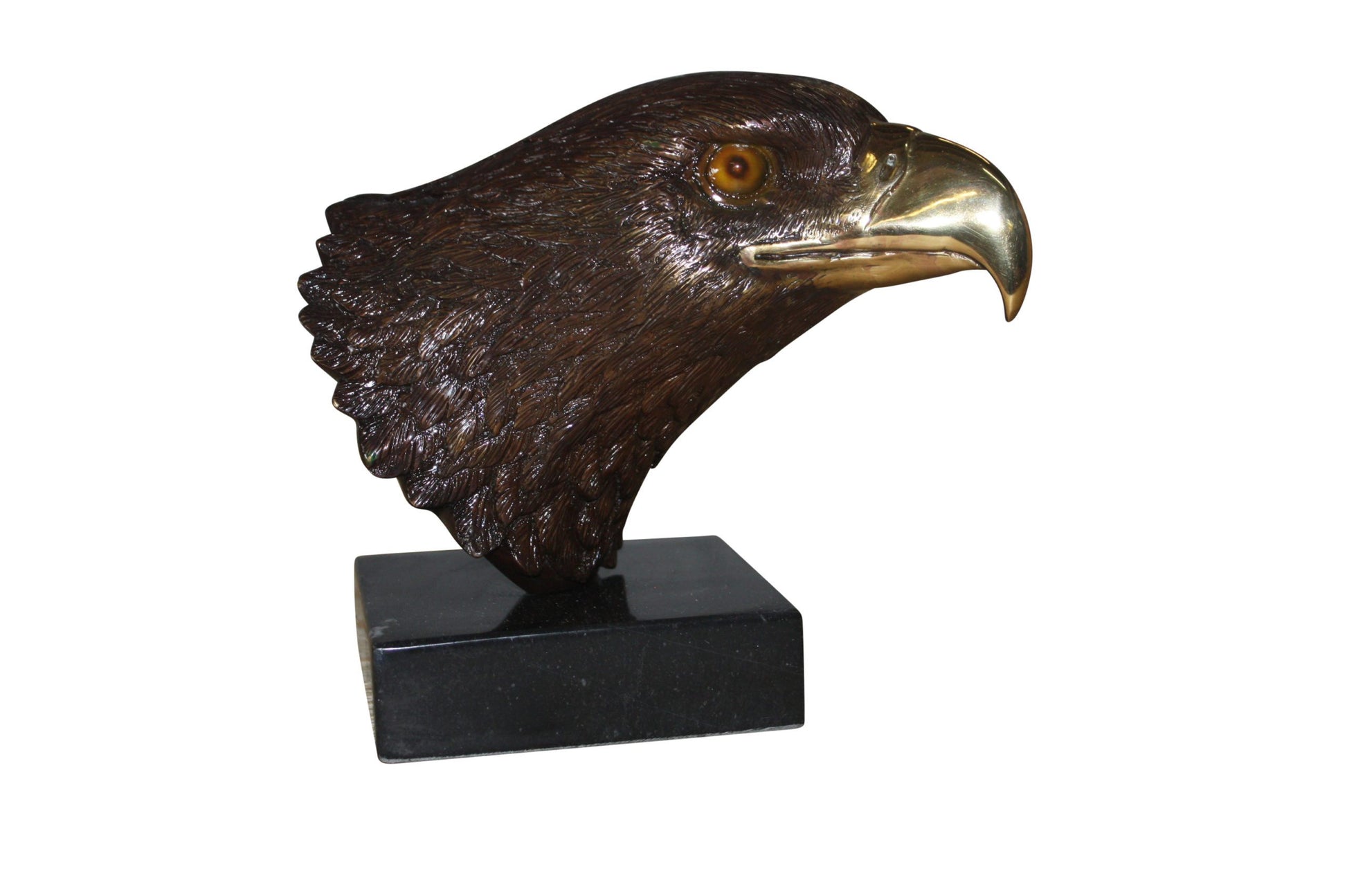 Eagle head - Bronze Statue -  Size: 10"L x 6"W x 8.5"H. 