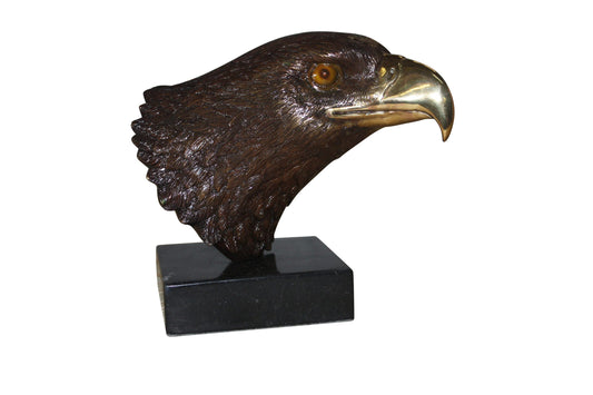 Eagle head - Bronze Statue -  Size: 10"L x 6"W x 8.5"H. 