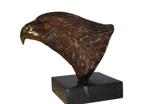 Eagle head - Bronze Statue -  Size: 10"L x 6"W x 8.5"H. 