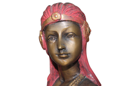 Egyptian lady Bronze Statue -  Size: 7"L x 6"W x 28"H. 
