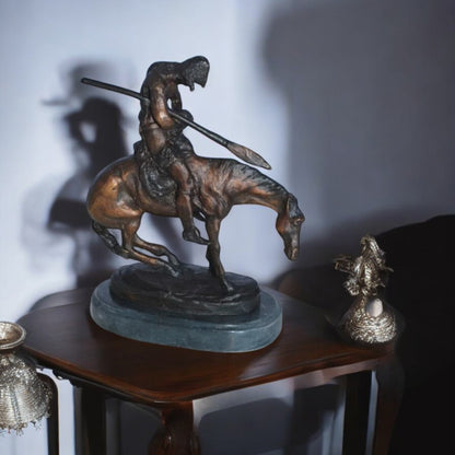 End of the Trail by James Fraser statue - replica -  Size: 7"L x 3"W x 9"H.
