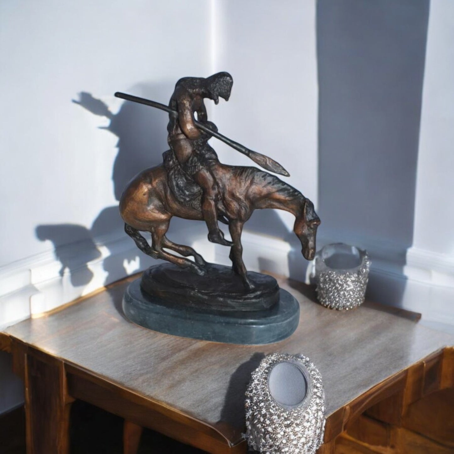 End of the Trail by James Fraser statue - replica -  Size: 7"L x 3"W x 9"H.