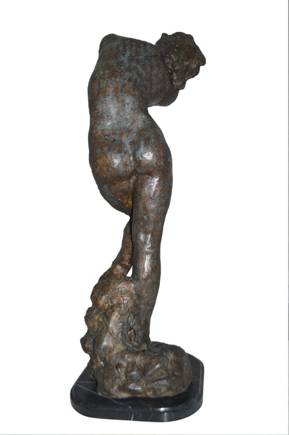 Eve Replica by Rodin Bronze Statue -  Size: 10"L x 10"W x 32"H.