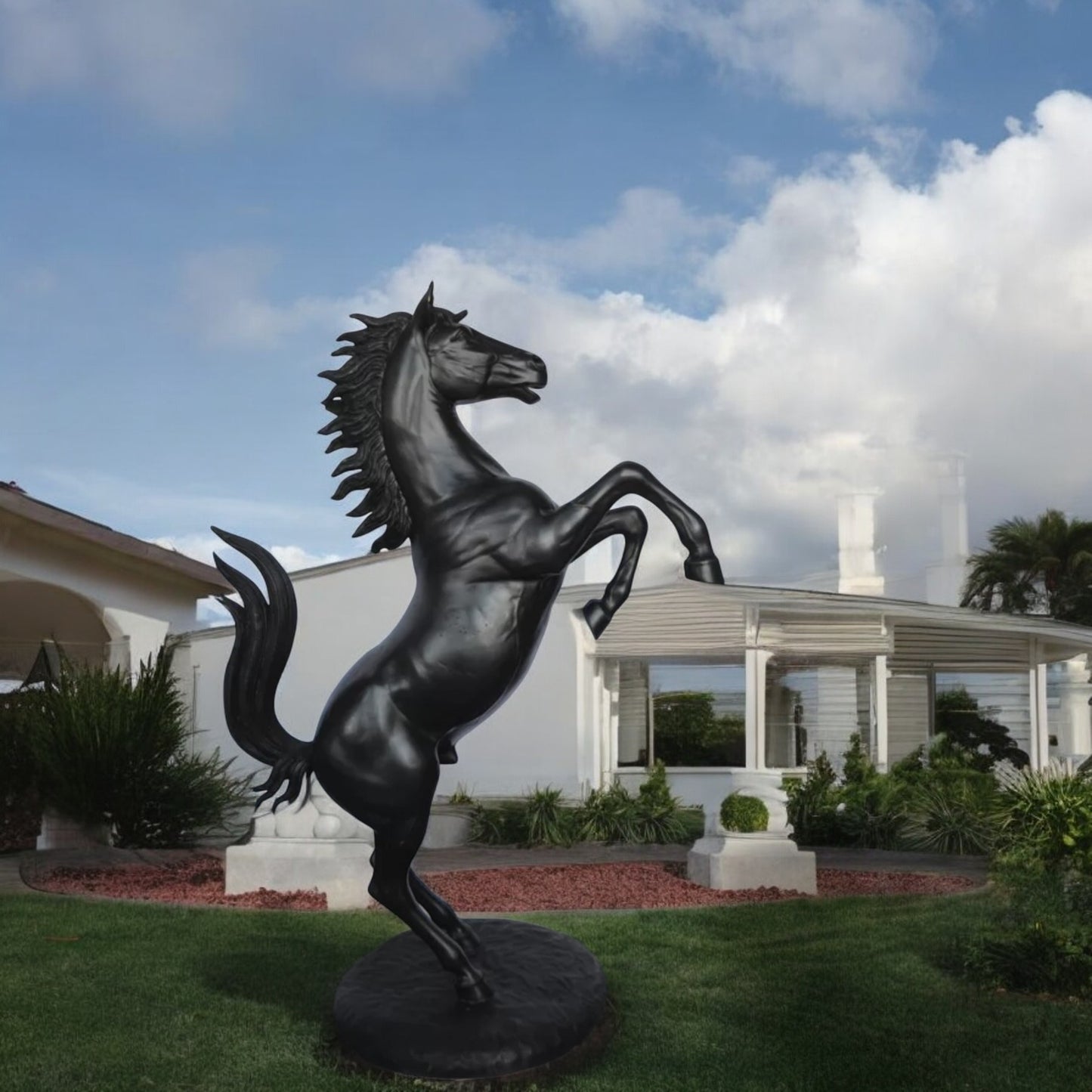 Ferrari Horse Bronze Statue Large -  Size: 26"L x 42"W x 61"H.