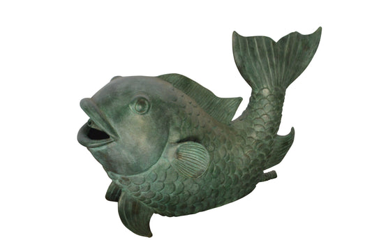 Fish Fountain Medium size Bronze Statue -  Size: 13"L x 7"W x 9"H.