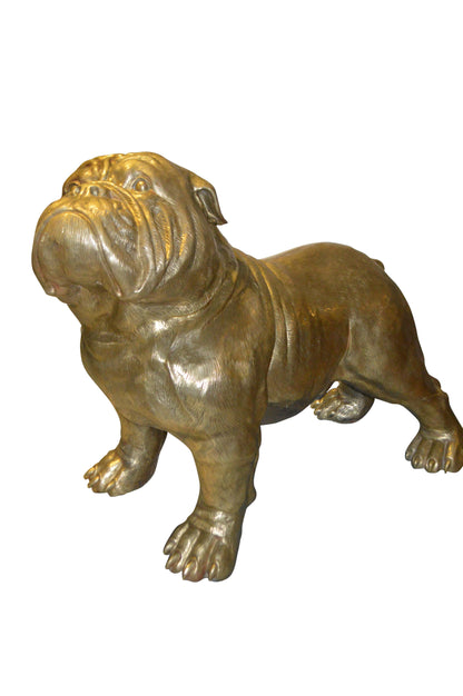 Gold Bulldog Giant Bronze Statue -  Size: 62"L x 26"W x 44"H.