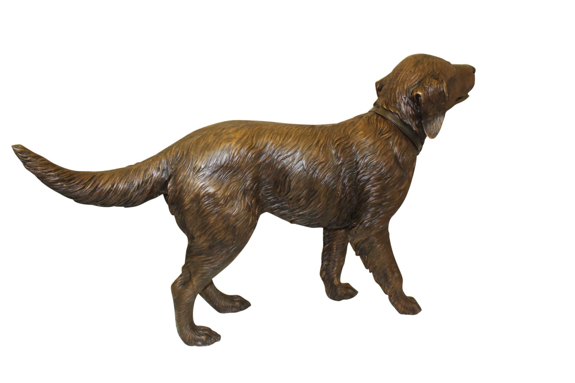 Golden retriever dog standing - Bronze Statue -  Size: 44"L x 10"W x 27"H. 