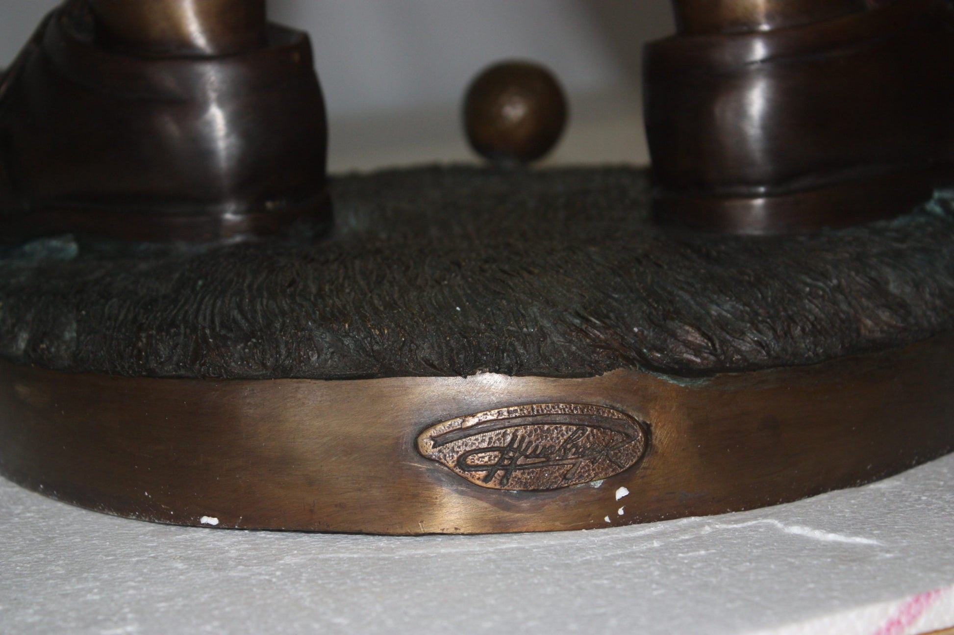 Golfer Boy Bronze - Big shoes -  Size: 18"L x 14"W x 49"H. 