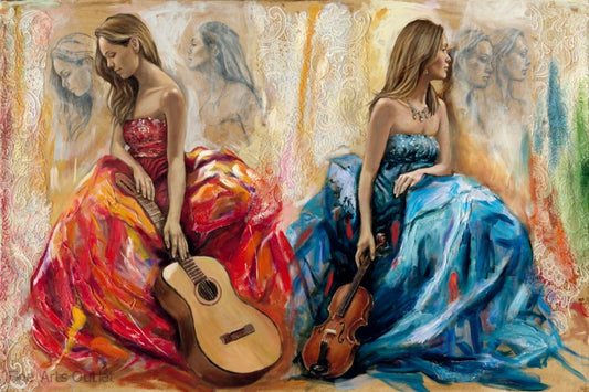 Gracefull Harmoney by Harry Mccormick - Acrylic -  Size: 24"L x 36"W x 2"H.