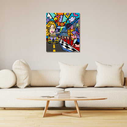 Hollywood, Acrylic Painting, Stretched Canvas, Wall Art by Jozza 36" x 42" x 1"