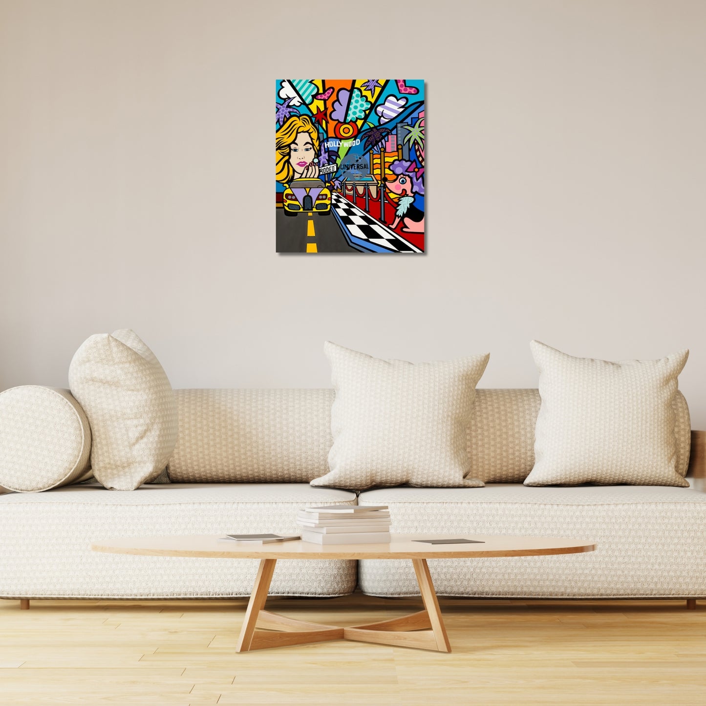 Hollywood, Acrylic Painting, Stretched Canvas, Wall Art by Jozza 26" x 30" x 1"