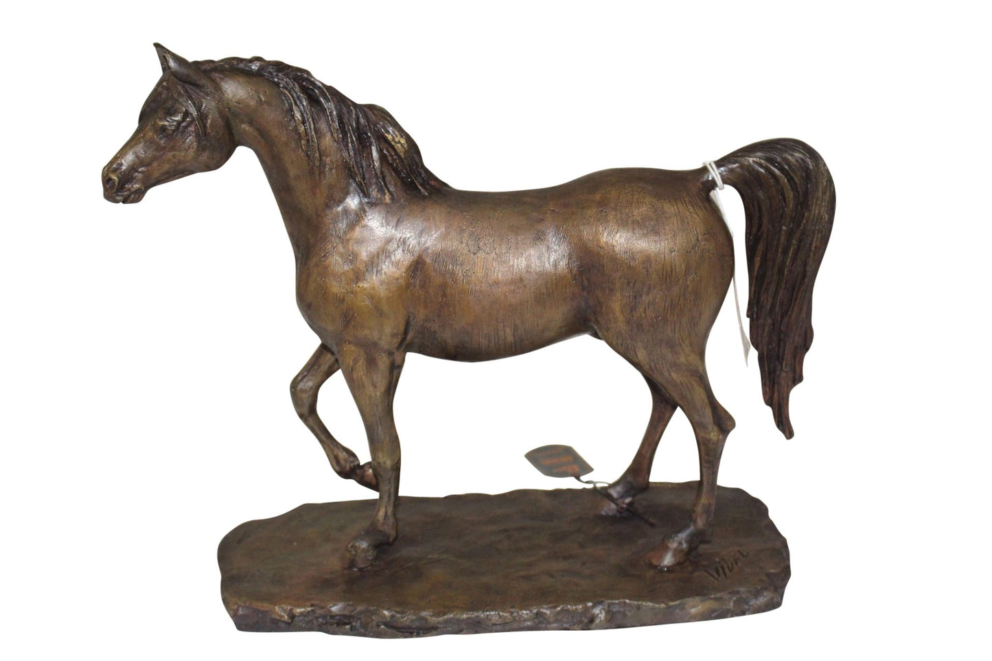 Horse Bronze Statue by Vidal -  Size: 15"L x 5.5"W x 14"H. 