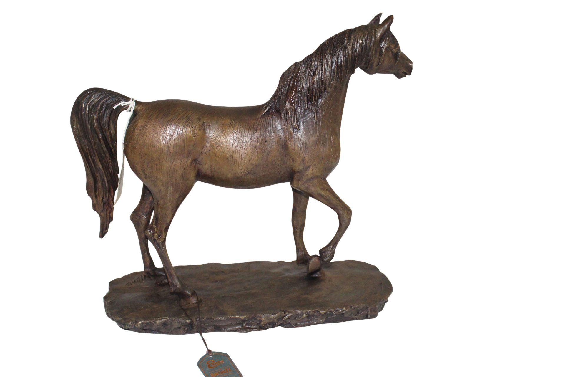 Horse Bronze Statue by Vidal -  Size: 15"L x 5.5"W x 14"H. 