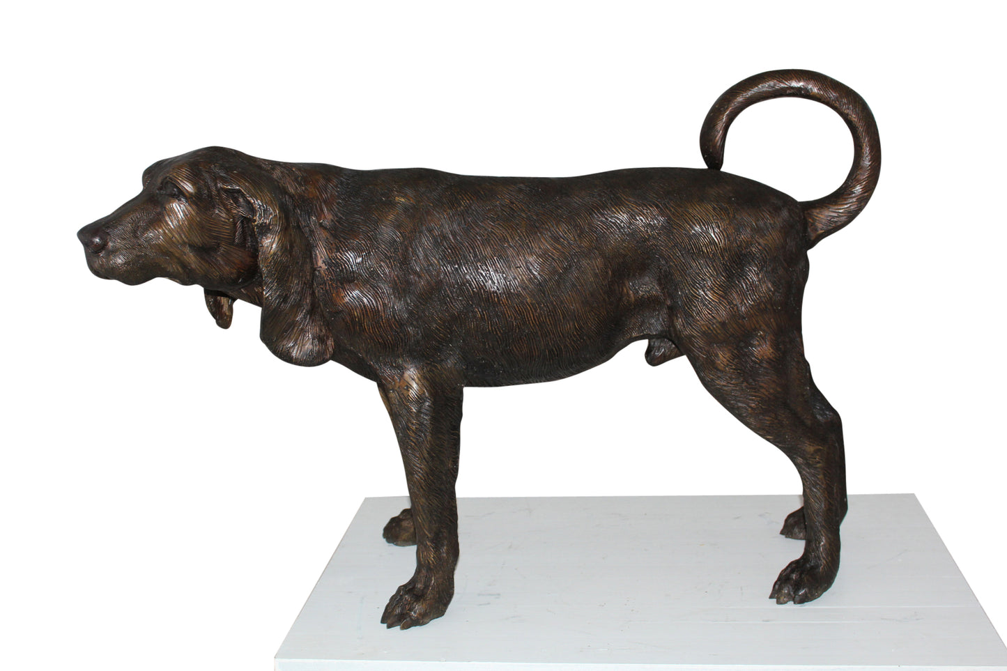 Hound dog Bronze Statue -  Size: 38"L x 12"W x 26"H. 