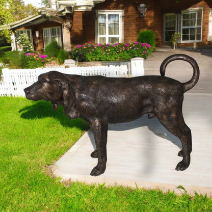 Hound dog Bronze Statue -  Size: 38"L x 12"W x 26"H.