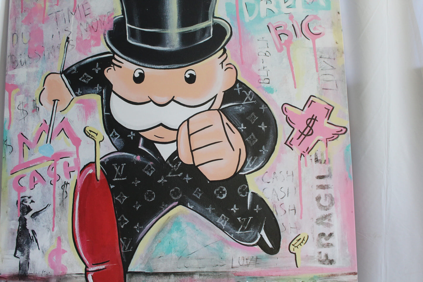 Giant Monopoly Man Pop Art Painting Ready to Hang Stretched Canvas 56 x 56